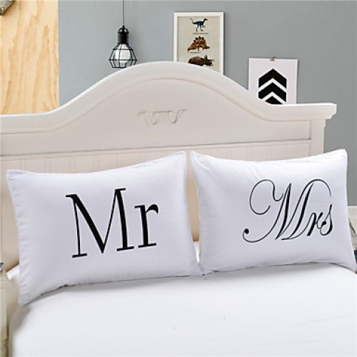 Mr And Mrs Body Pillowcase Bedding Printed Home Textiles Decorative Pillow Case Valentine's Gift 2Pcs/Pair