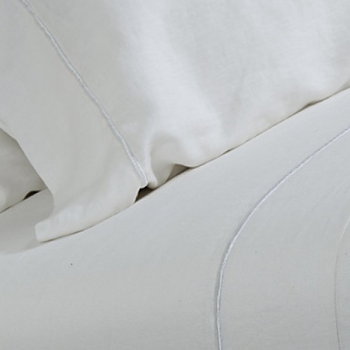 Sheet Set, 100% Linen Solid White Up to 15" Deep