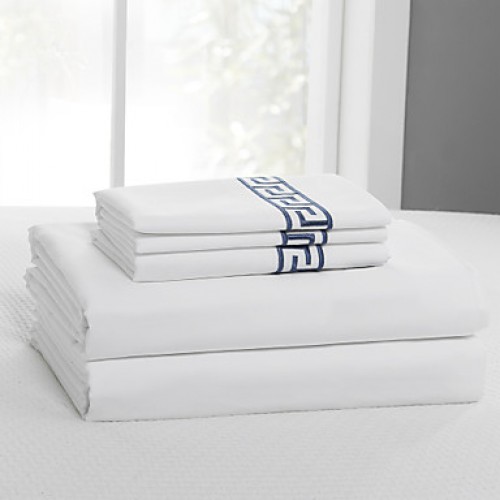 Sheet Set, 400 TC 100% Cotton Solid Embroidery Up to 15" Deep