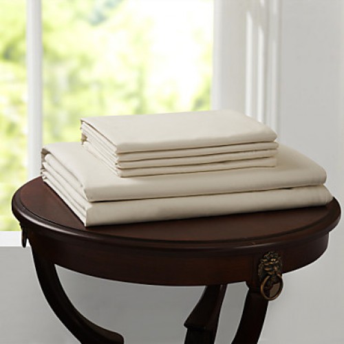 Fitted sheet, 500 TC 100% Cotton Solid Up to 15" Deep Beige