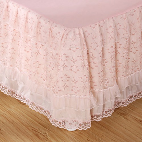 Princess Lace Bedspread Bed Skirt Mattress Dust Protection Cover Bedding Set