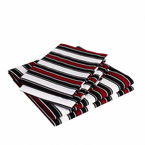 Sheet Set,4-Piece Microfiber the red and black lines with 12" Pocket Depth