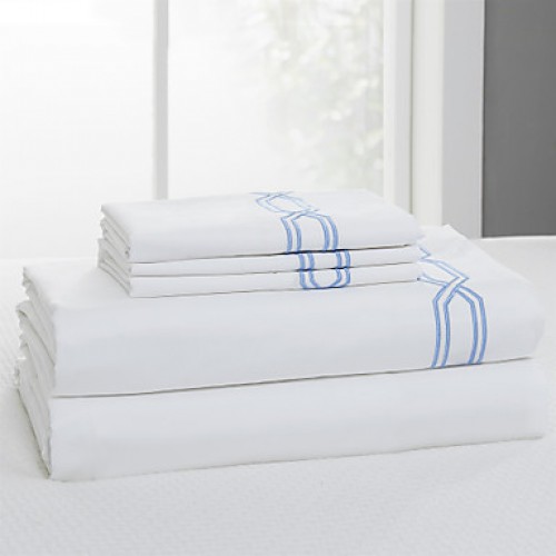 Fitted sheet, 300 TC 100% Cotton Solid White Up to 15" Deep