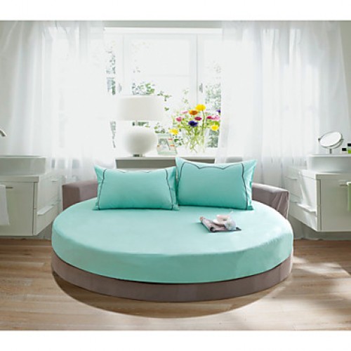 Round Bedsheet Diameter 2m or 2.2meter +2Pcs Pillowcases 100 Cotton Mattress Cover/Case
