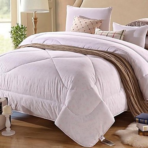 Comfortable Pure White Floral 100% Polyester Quilt...