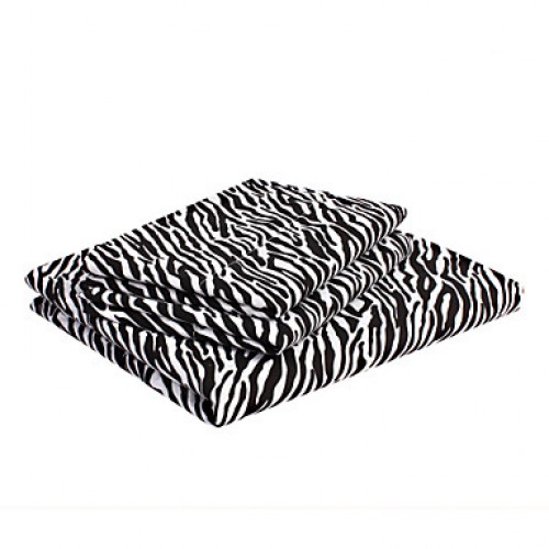 Sheet Set,4-Piece Microfiber Black Zebra Stripes w...
