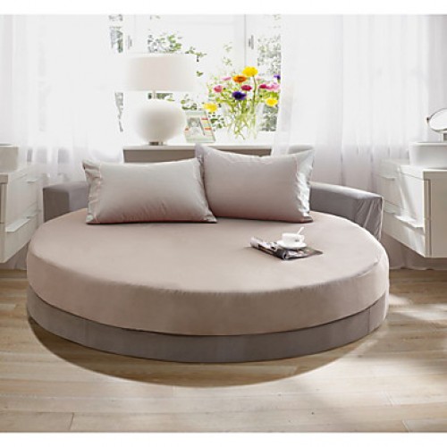 Round Bedsheet Diameter 2m or 2.2meter +2Pcs Pillowcases 100 Cotton Mattress Cover/Case
